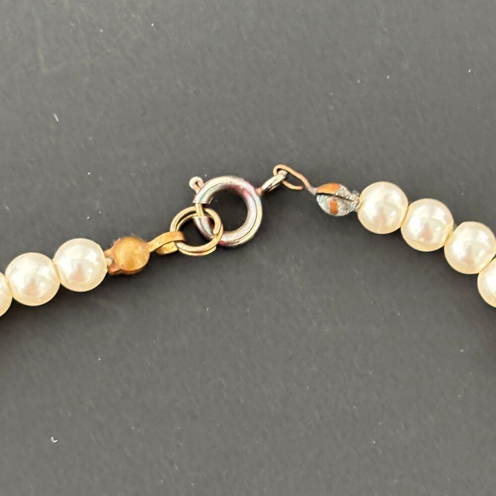 Vintage Faux Pearl Necklace Bracelet Small Ladies Child 1950s Special Occasion - Picture 3 of 4